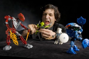 Dan Ariely with Lego Bionicals used in some of his research
