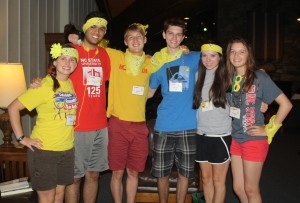 Alton Russell ‘14 (third from left) with the small group he facilitated during the Park Class of 2017 Freshman Retreat
