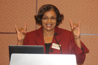 Dr. Wanda Ward of the National Science Foundation showed some Wolfpack spirit during her meeting with the Class of 2017!
