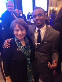 Jalen Feaster ’16 (right) with Phylis Eagle-Oldson, President and CEO of the Emma Bowen Foundation – June 2014
