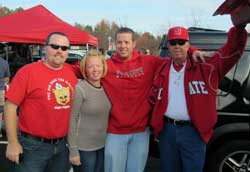 Jon Clemmons '08 (second from right) and his family supporting the Wolfpack