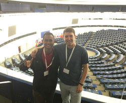 NC State Delegates Ryan King ’15 and Taufik Raharjo ‘16 visiting the official seat of the European Parliament - April 2015