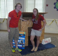 Kevin Quick '15 and Sarah Paluskiewicz '16 taught children about poverty and constructed a mini-shack with them during Edenton United Methodist's Vacation Bible School - Summer 2014
