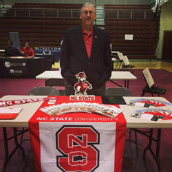 Mike McNeil, parent of Megan McNeil ’17, represents NC State and Park Scholarships at a college fair in Tennessee.