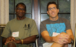 Dr. James Kiwanuka-Tondo (left) with fellow Park Faculty Scholar for the Class of 2016 Dr. Derek Aday - Fall 2012