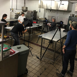Filming of the knife skills videos in an industrial kitchen – Spring 2016