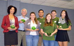 Dr. Bob Patterson (second from left) and Annie Lopez '17 (front row, second from right) were among NC State’s 2016 Green Brick Award recipients