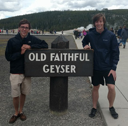 Thomas Pulliam '16 (left) and Zack Goodman '16 in Yellowstone National Park