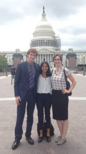 Richa Patel ‘18 (center) with fellow State Department interns in front of the U.S. Capitol – Summer 2016