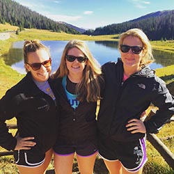 Liv Adams ‘16 (right) with Stephanie Wenclawski ‘16 and Katie Nagley ‘16 during their Park Scholarships senior retreat in Colorado - Fall 2015