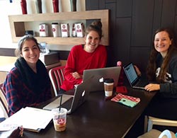 Emma Thompson ‘17 (left) and Civic Engagement Initiative teammates Allyson Patterson ‘18 and Cambray Smith ‘18 developed an expansion plan for Women Influencing Lives through Literature