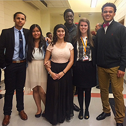 Julianne Donoghue ‘14 (second from right) with a few of her school’s National Honor Society inductees - February 2016