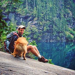 Elliott Welton ‘12 enjoying the great outdoors with his dog, Oscar