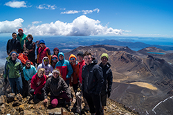 Daniel Snyder ‘12 (right) with his Pilgrimage DTS team on top of New Zealand’s Mt. Ngauruhoe - 2015