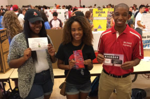 Felton volunteering with the National Society of Black Engineers