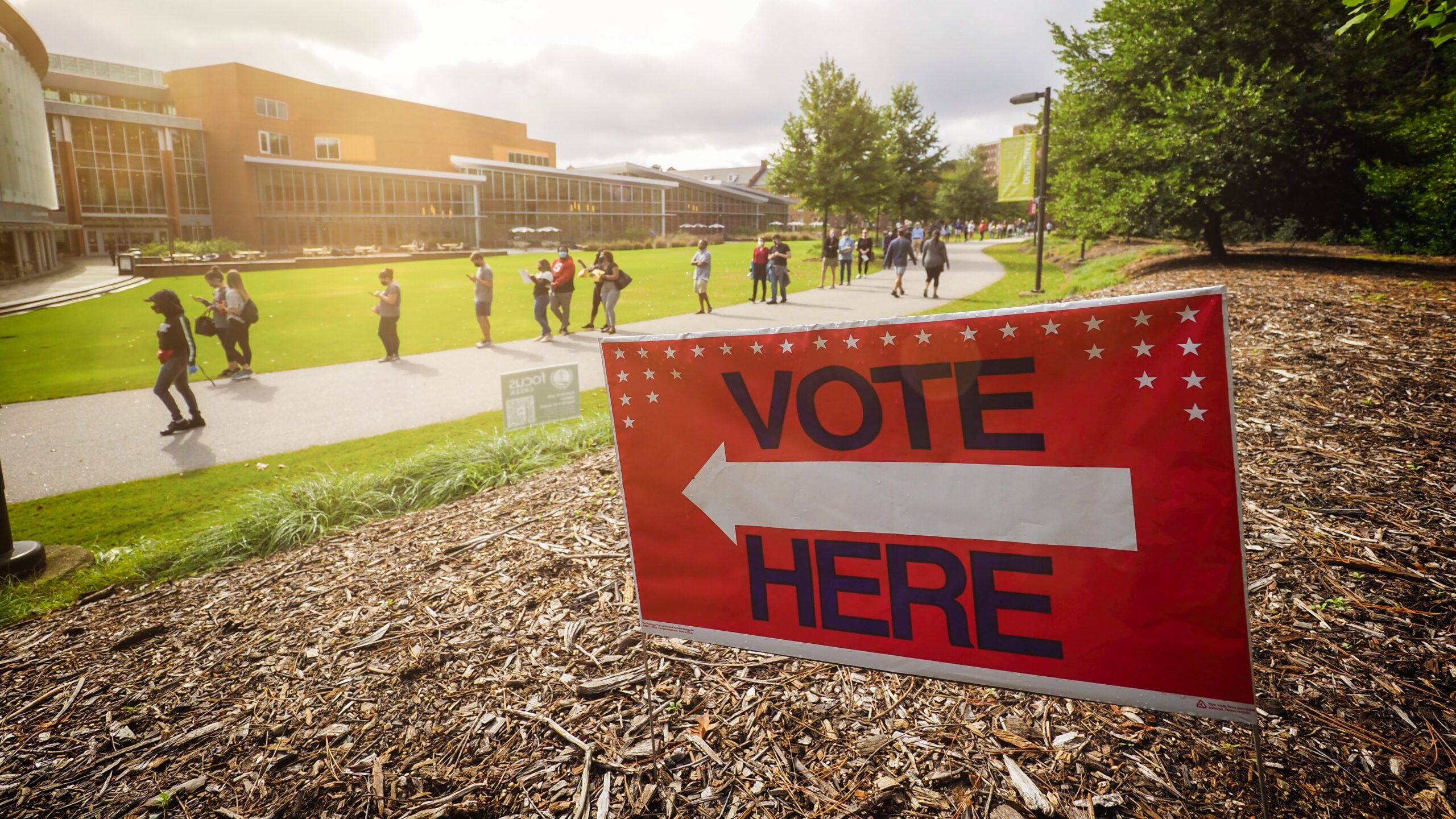 Folks take advantage of early voting opportunities at Talley Student Union. Photo by Marc Hall