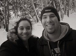 Jezzette Rivera ’10 on a recent trip to Alaska, where she experienced ice fishing for the first time.